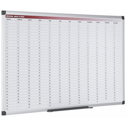 Bi-Office Maya 365 Day Magnetic Annual Planner, 900x600mm