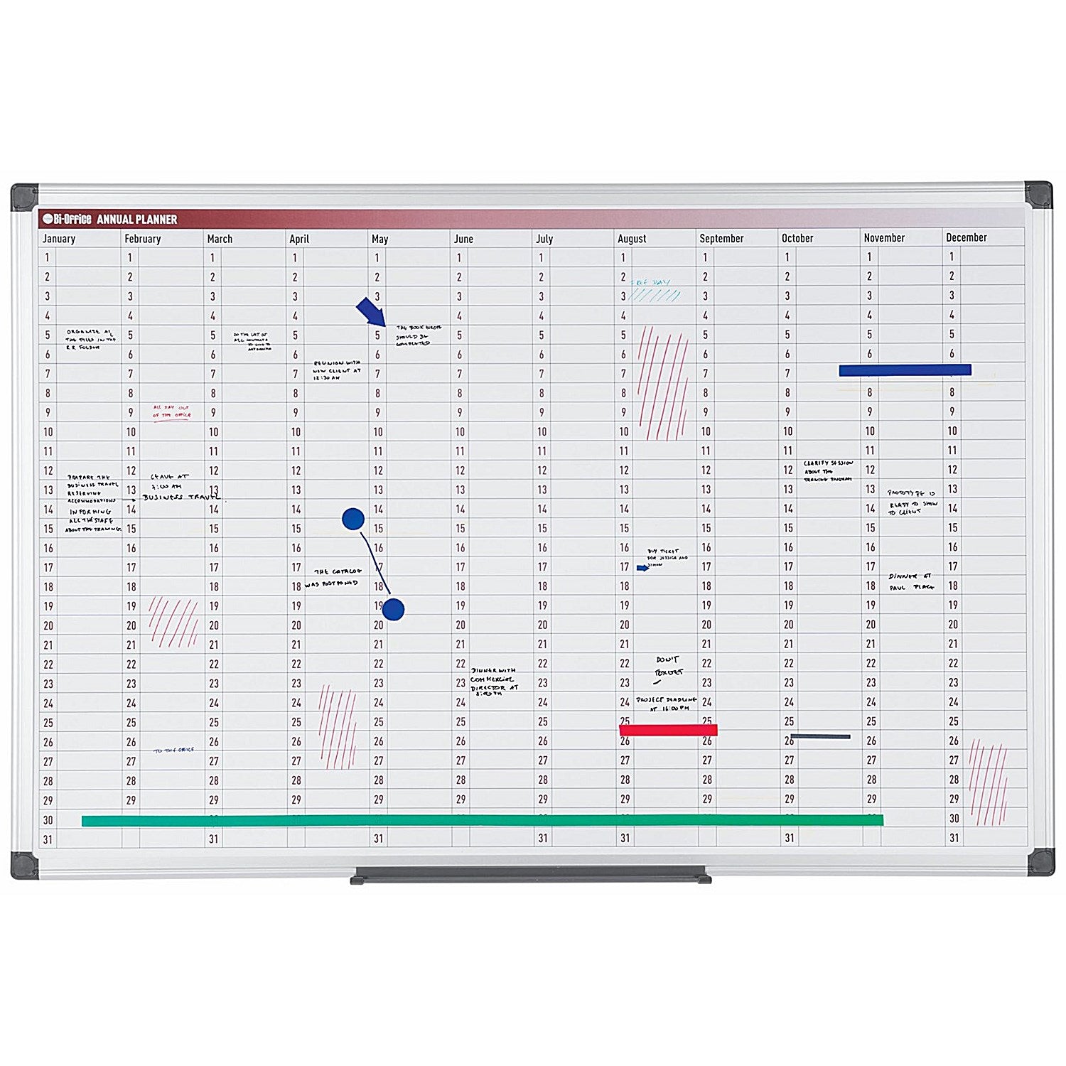 Bi-Office Maya 365 Day Magnetic Annual Planner, 900x600mm Easy2Order : BQ07067