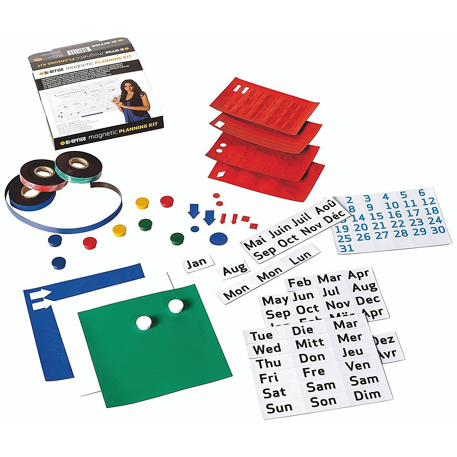 Bi-Office New Generation All Purpose Magnetic Planner with Kit, 1200x900mm Easy2Order : BQ07182