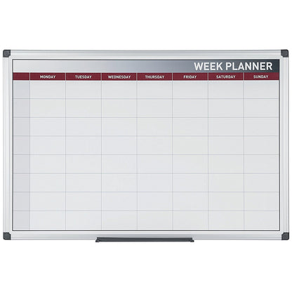 Bi-Office Magnetic Week Planner, Mounted, 900x600mm