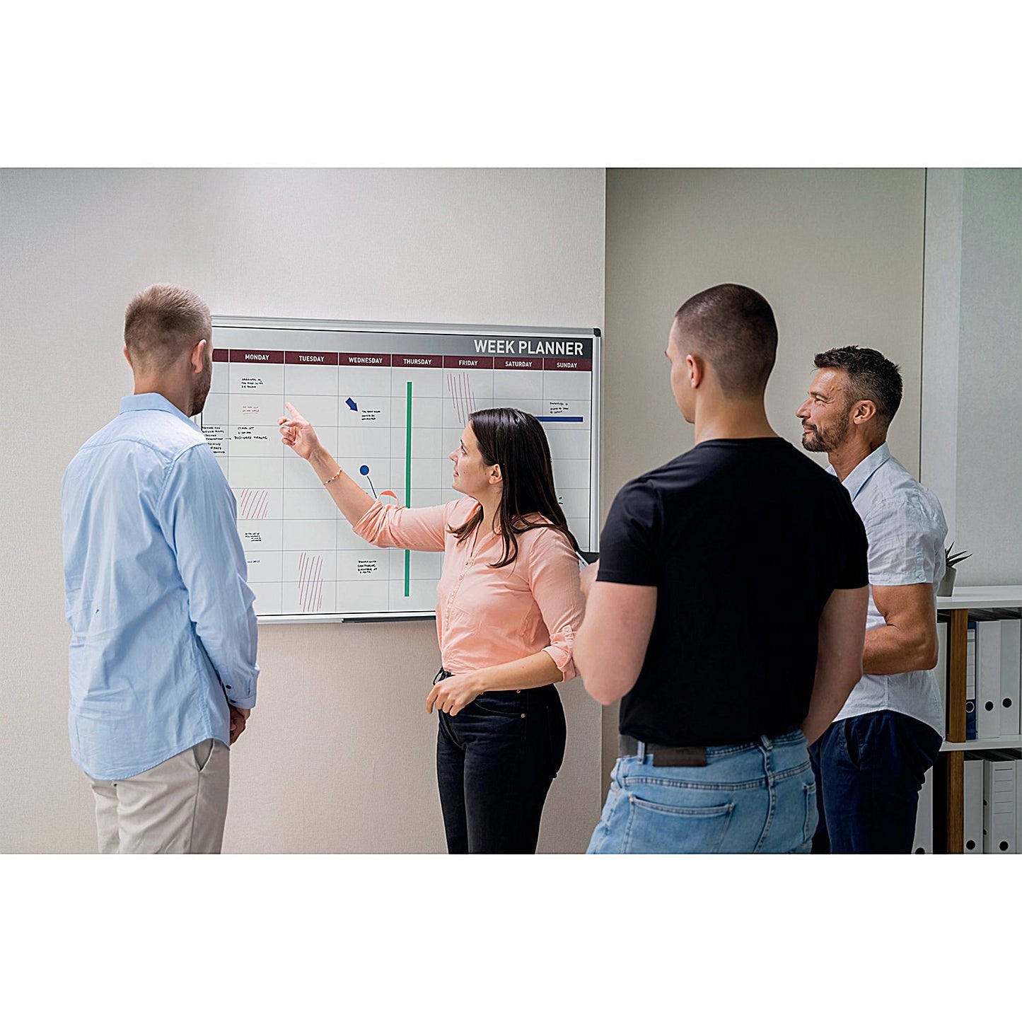 Bi-Office Magnetic Week Planner, Mounted, 900x600mm