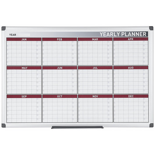 Bi-Office Maya 12 Month Magnetic Annual Planner, 900x600mm