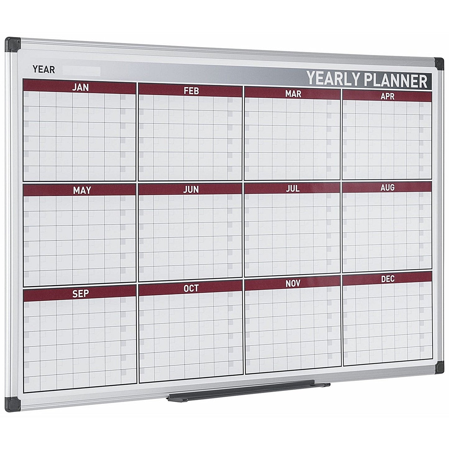 Bi-Office Maya 12 Month Magnetic Annual Planner, 900x600mm