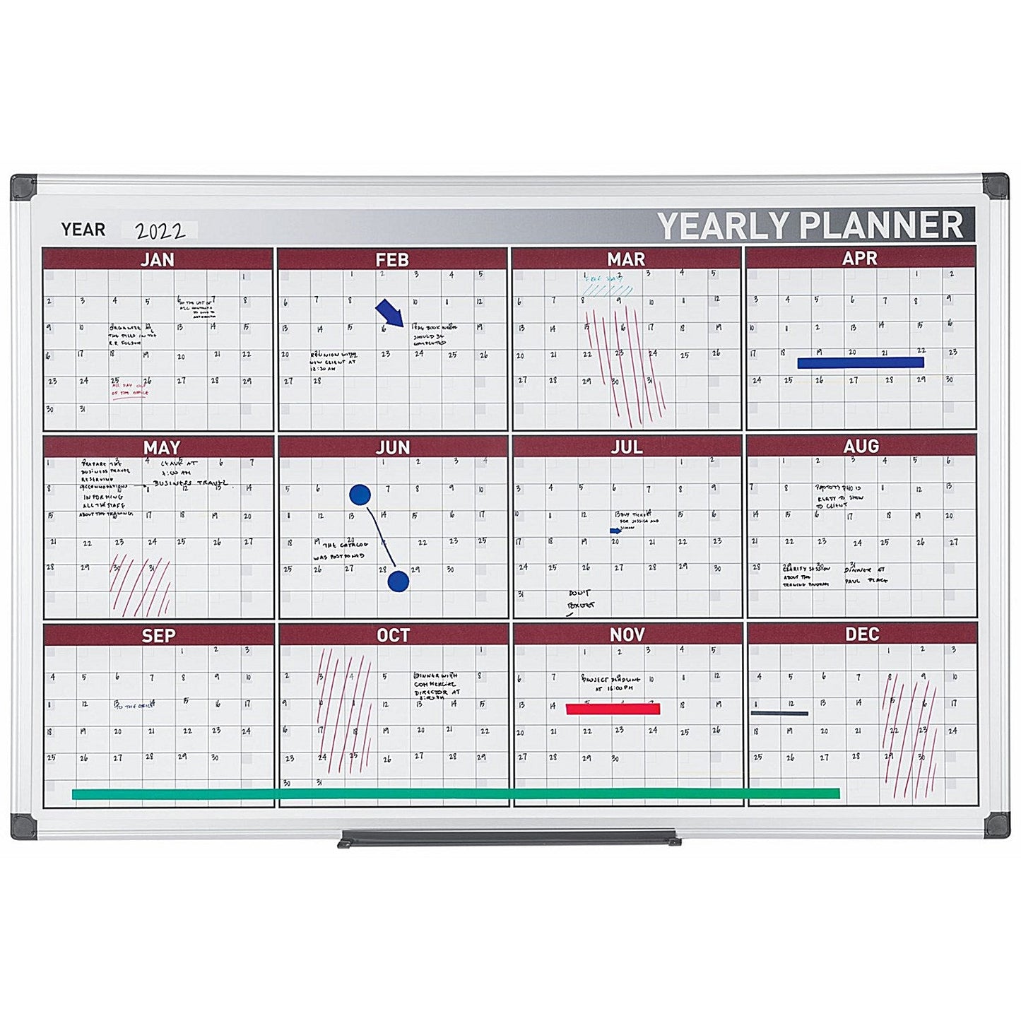 Bi-Office Maya 12 Month Magnetic Annual Planner, 900x600mm Easy2Order : BQ07357