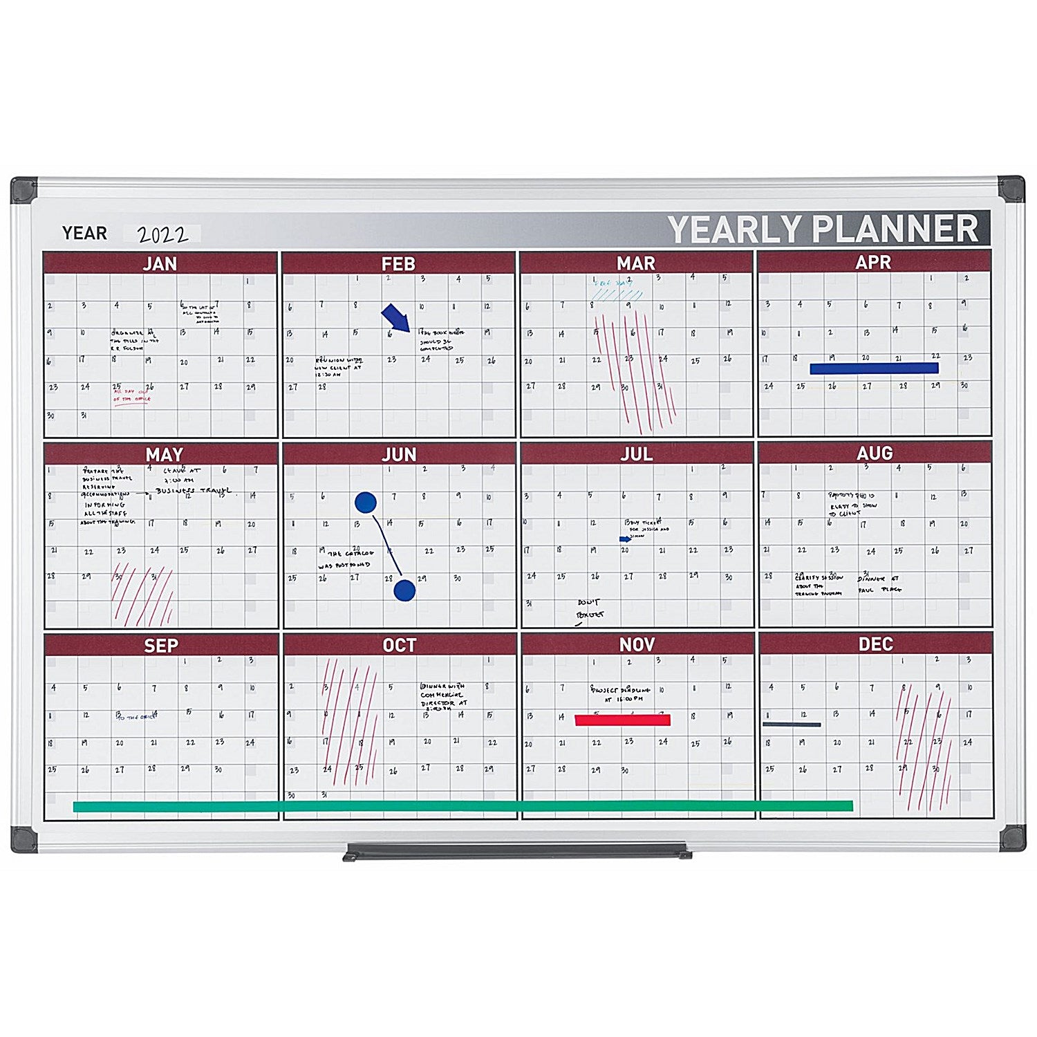Bi-Office Maya 12 Month Magnetic Annual Planner, 900x600mm Easy2Order : BQ07357