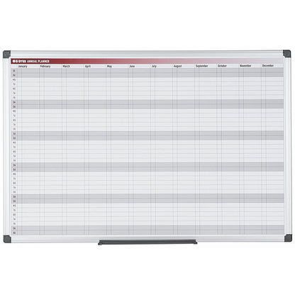 Bi-Office Maya 52 Week Magnetic Annual Planner, 900x600mm