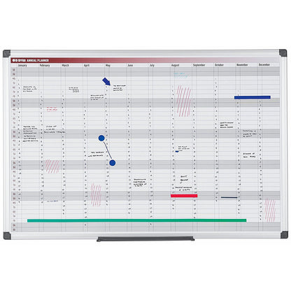 Bi-Office Maya 52 Week Magnetic Annual Planner, 900x600mm Easy2Order : BQ07367