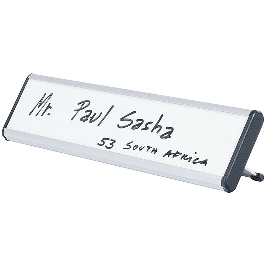 Bi-Office Drywipe Name Plate, 60x220mm, White