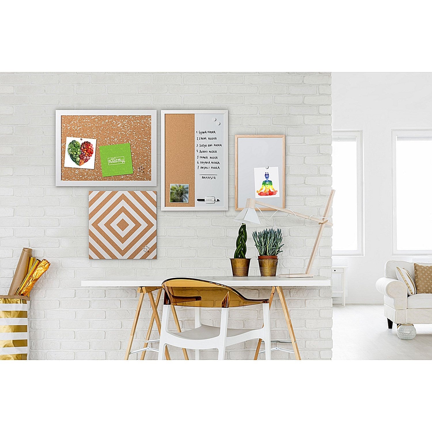 Bi-Office Positive Flow Neutrals Message Boards, Assorted Colour Frames, Assorted Pack of 4 Easy2Order : BQ10913