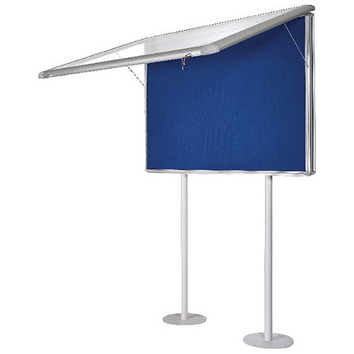 Bi-Office Mastervision Out Top Hinged Sunken Post Blue Felt Notice Board Display Case, 15xA4 Easy2Order : BQ11102