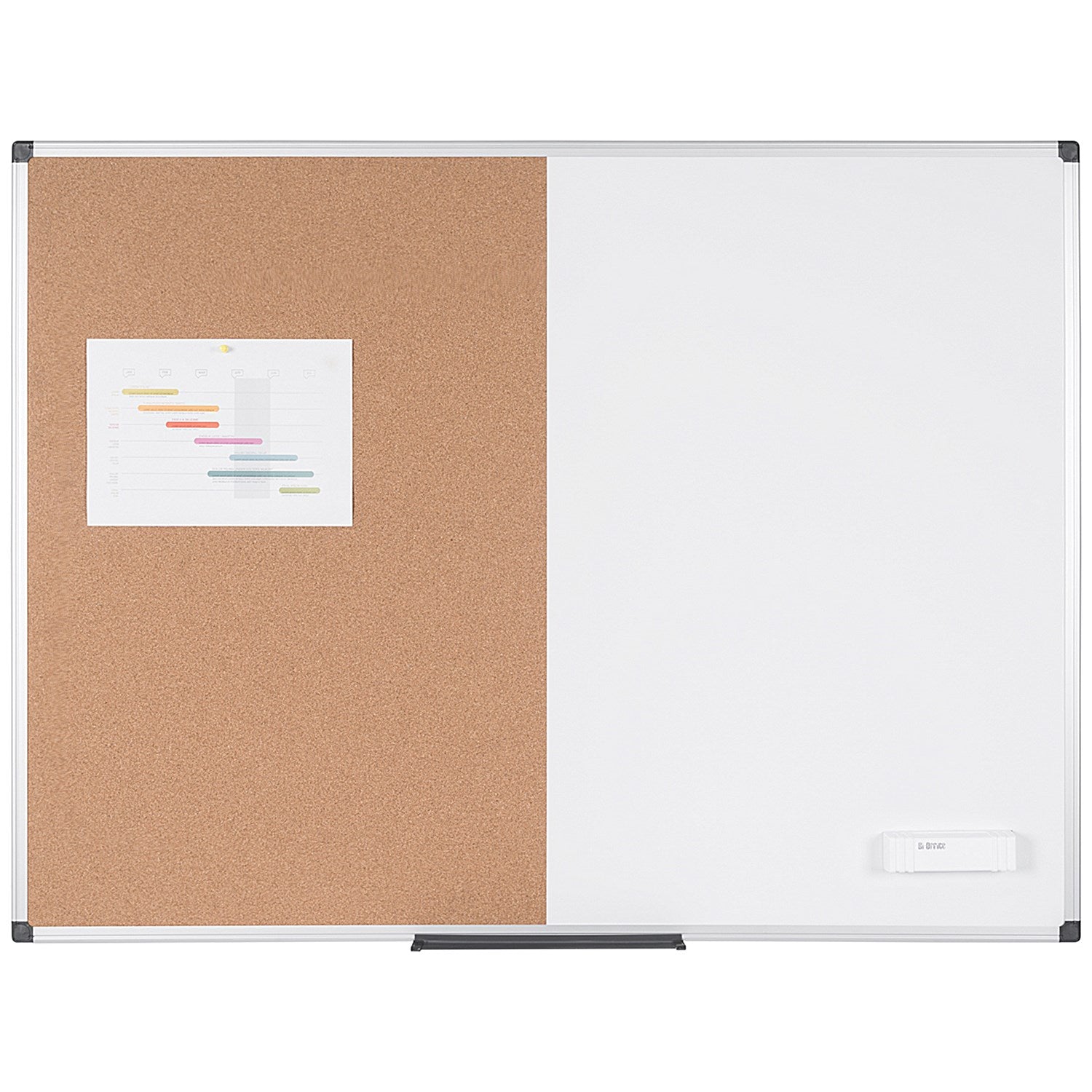 Bi-Office Maya Cork and Drywipe Combination Board, 1800x1200mm, Aluminium Frame Easy2Order : BQ26121