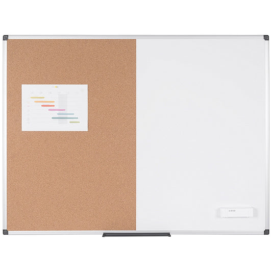 Bi-Office Maya Cork and Drywipe Combination Board, 1800x1200mm, Aluminium Frame Easy2Order : BQ26121