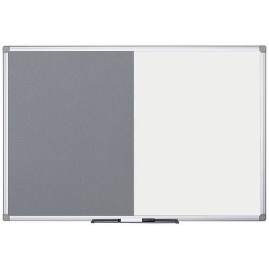 Bi-Office Maya Grey Felt and Magnetic Drywipe Combination Board, 1200x900mm, Aluminium Frame Easy2Order : BQ26528