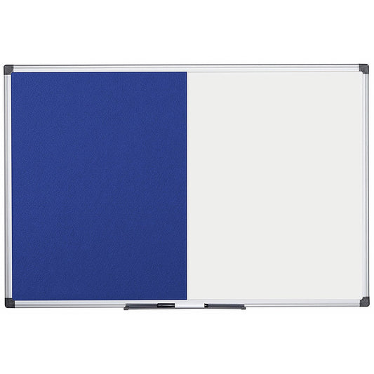 Bi-Office Maya Blue Felt and Drywipe Combination Board, 900x600mm, Aluminium Frame Easy2Order : BQ26713