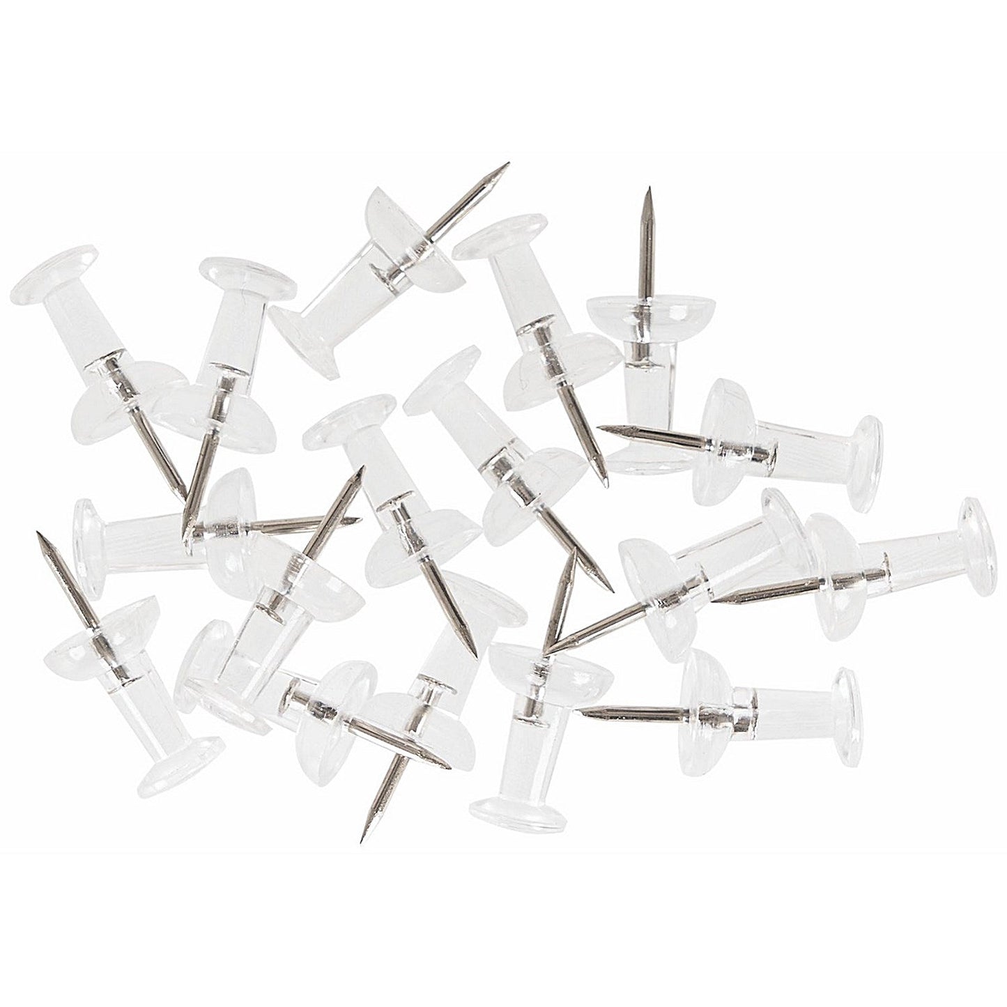 Bi-Office Push Pins, Clear/Transparent, Pack of 25 Easy2Order : BQ28112