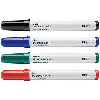 Bi-Office Drywipe Markers, Assorted Colours, Pack of 4 Easy2Order : BQ29126