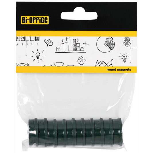 Bi-Office Round Magnets 25mm Green Pack of 10 Easy2Order : BQ30149