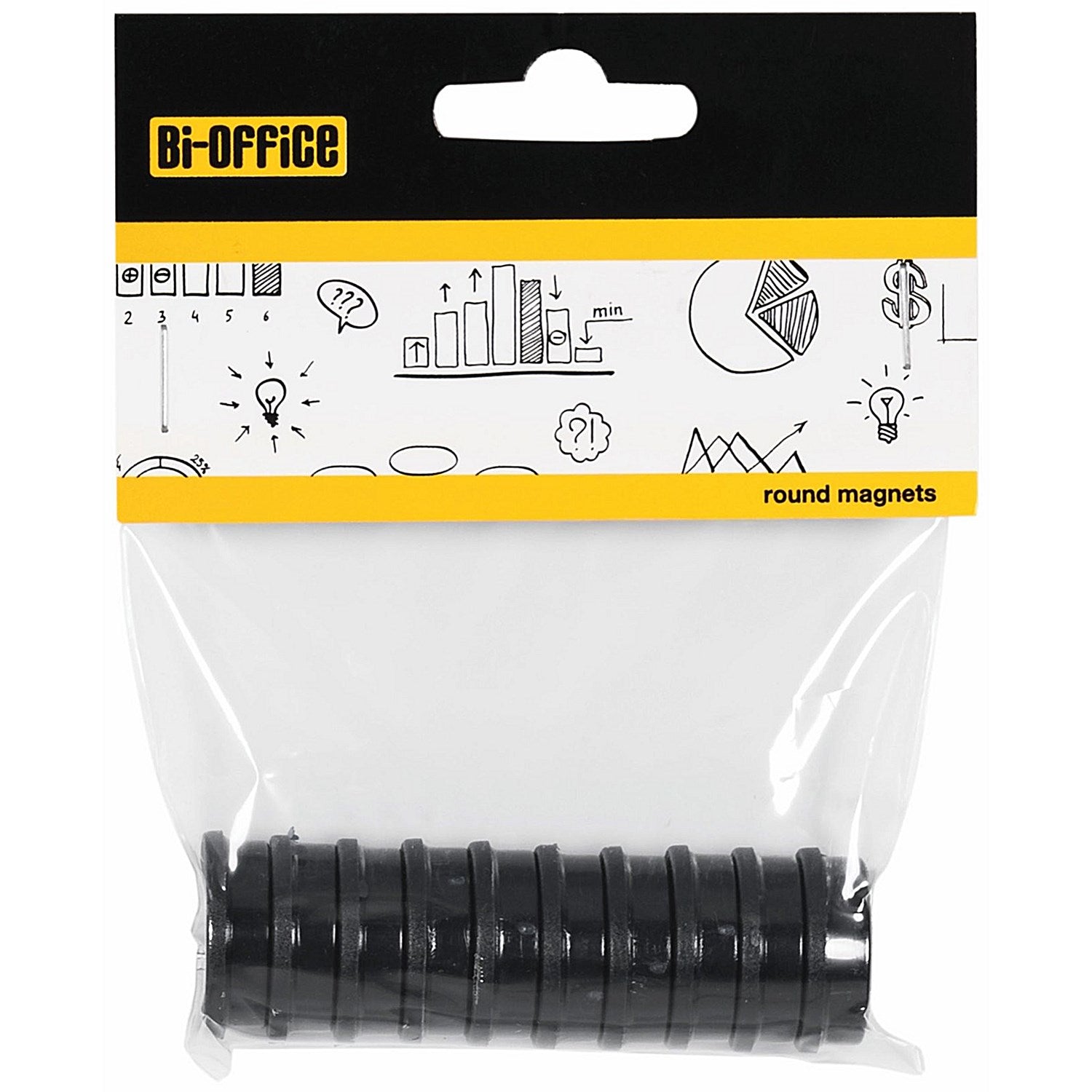 Bi-Office Round Magnets 25mm Black Pack of 10 Easy2Order : BQ30260