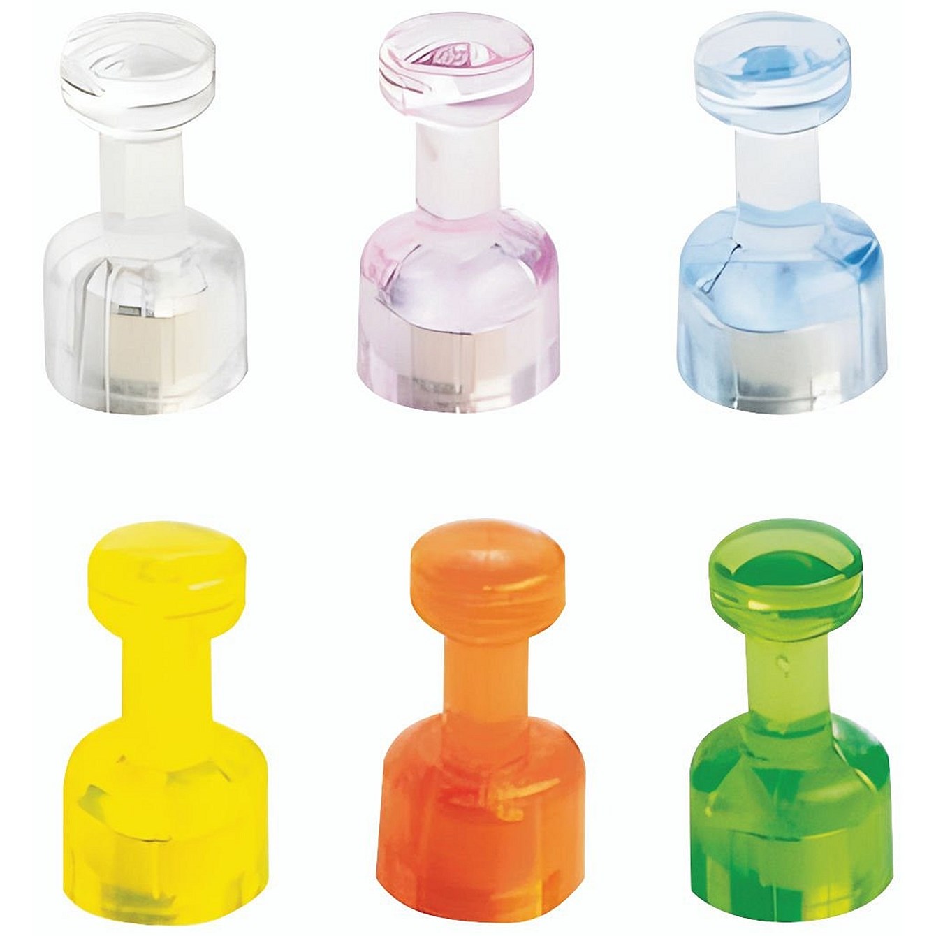 Bi-Office Pin Coloured Magnets, Assorted, Pack of 6 Easy2Order : BQ30393