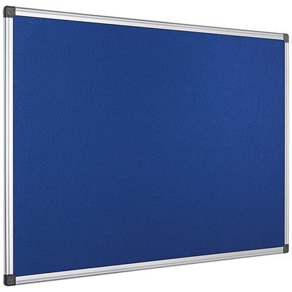 Bi-Office Aluminium Trim Felt Notice Board, 900x600mm, Blue