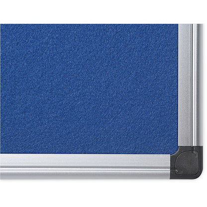 Bi-Office Aluminium Trim Felt Notice Board, 900x600mm, Blue