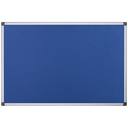 Bi-Office Aluminium Trim Felt Notice Board, 900x600mm, Blue