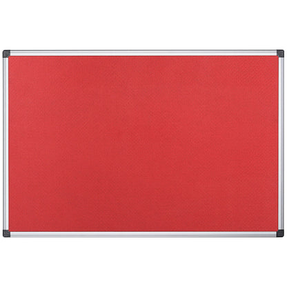 Bi-Office Aluminium Trim Felt Notice Board, 1200x900mm, Red