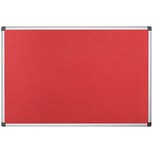 Bi-Office Aluminium Trim Felt Notice Board, 1200x900mm, Red