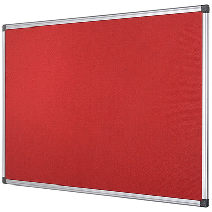 Bi-Office Aluminium Trim Felt Notice Board, 1200x900mm, Red