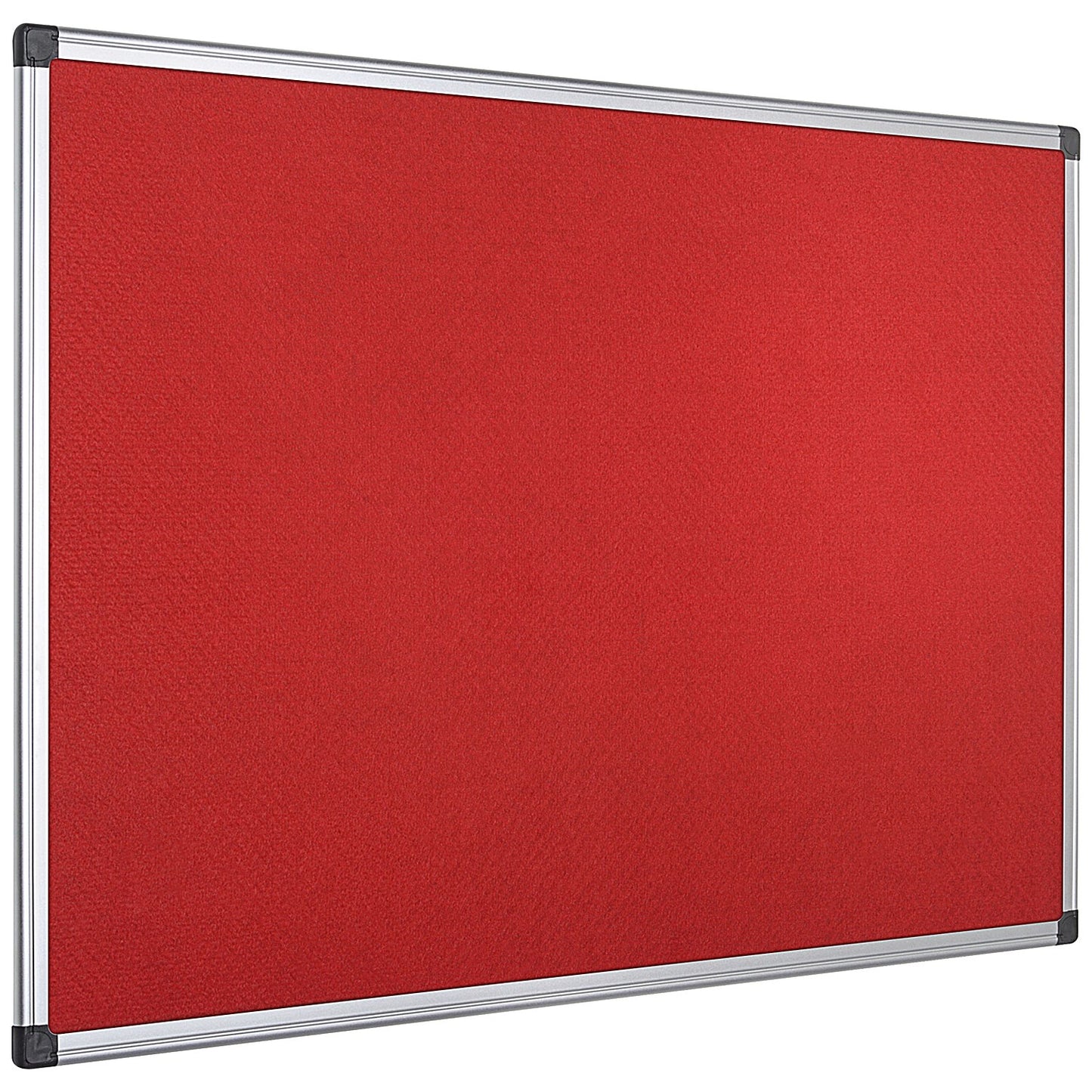 Bi-Office Aluminium Trim Felt Notice Board, 1200x900mm, Red
