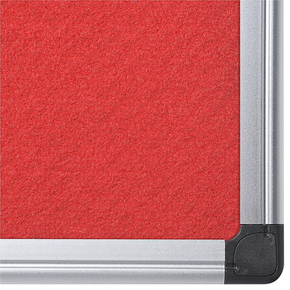 Bi-Office Aluminium Trim Felt Notice Board, 1200x900mm, Red