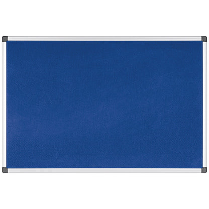 Bi-Office Aluminium Trim Felt Notice Board, 1800x1200mm, Blue