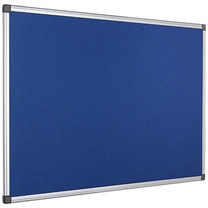 Bi-Office Aluminium Trim Felt Notice Board, 1800x1200mm, Blue