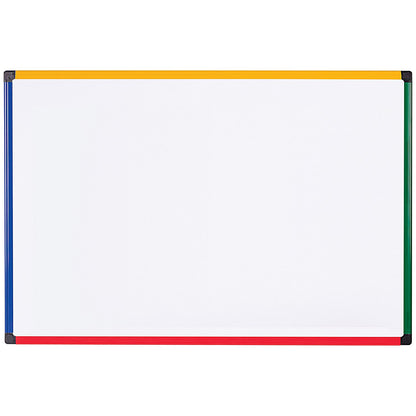 Bi-Office Magnetic Whiteboard, Brightly Coloured Plastic Frame, 600x450mm