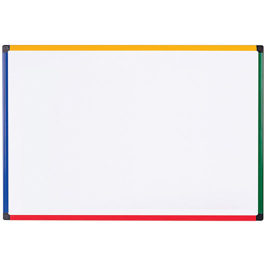 Bi-Office Magnetic Whiteboard, Brightly Coloured Plastic Frame, 600x450mm