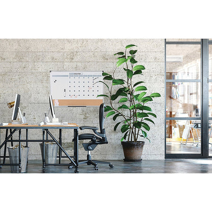 Bi-Office Maya 3-In-1 Magnetic Month Planner Lacquered Steel/Cork 90x60cm Easy2Order : BQ46889