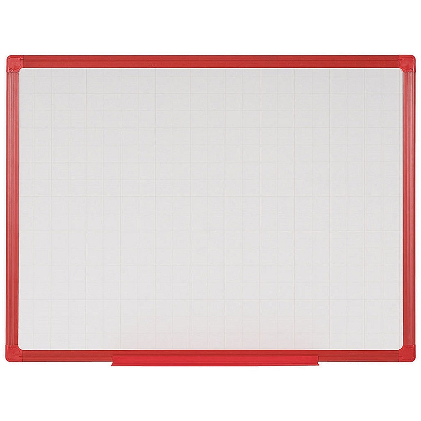 Bi-Office Maya Double Sided Non-Magnetic Gridded Whiteboard, Red Frame, 2400x1200mm Easy2Order : BQ46918