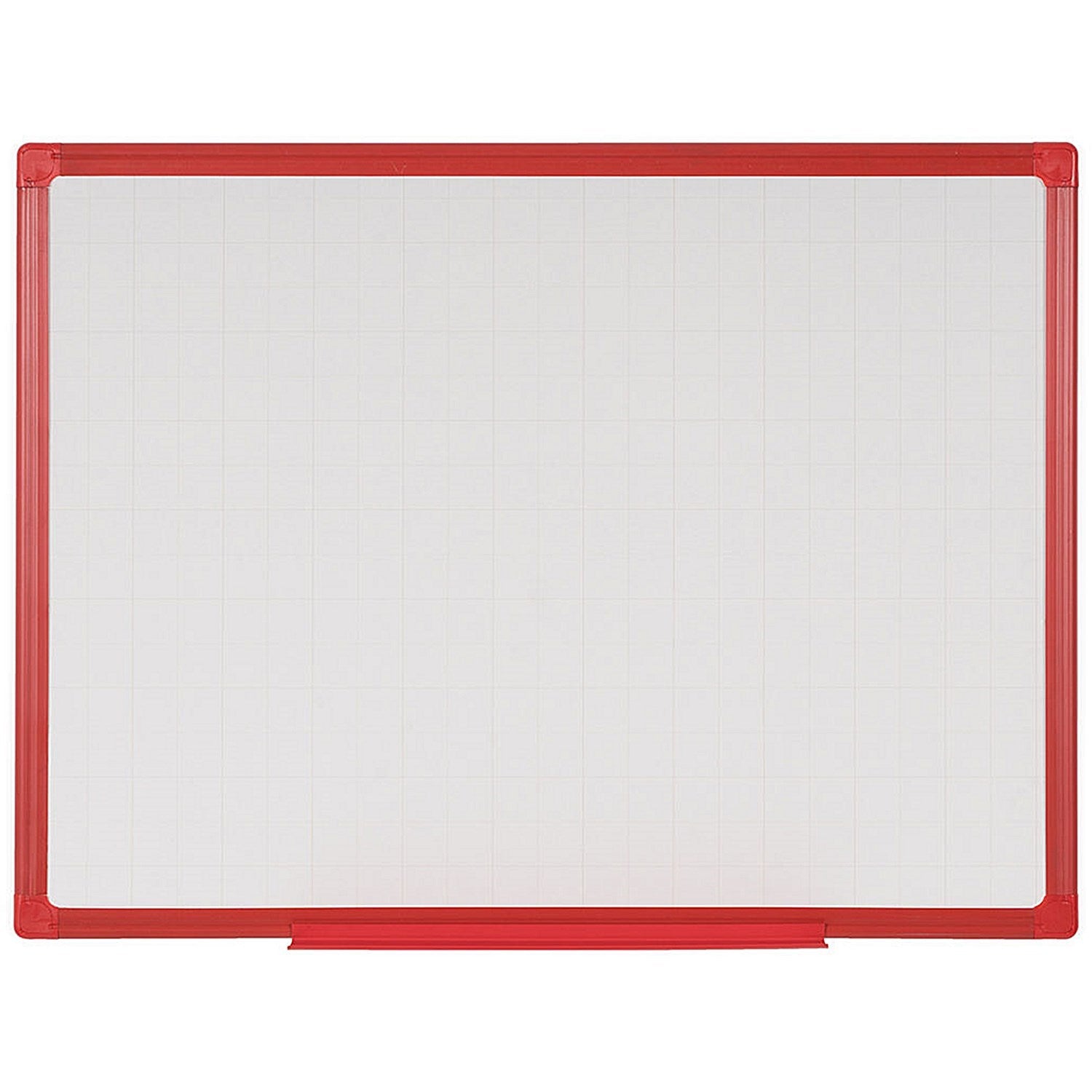 Bi-Office Maya Double Sided Non-Magnetic Gridded Whiteboard, Red Frame, 1800x1200mm Easy2Order : BQ46926
