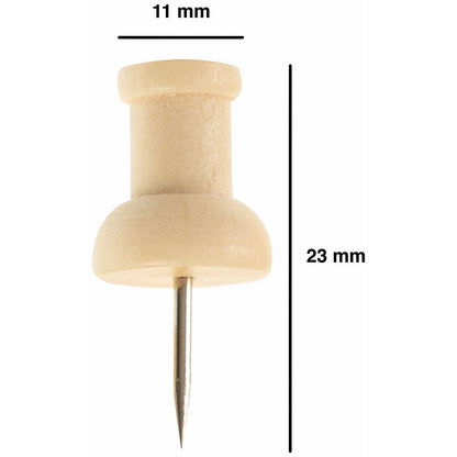 Bi-Office Wooden Push Pins, Pack of 20