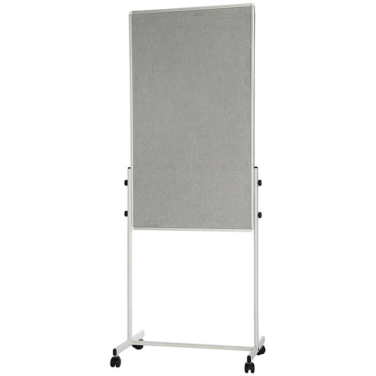 Bi-Office White Portable Duo Board and Flipchart Easel, 1200x790mm, Grey Easy2Order : BQ50075