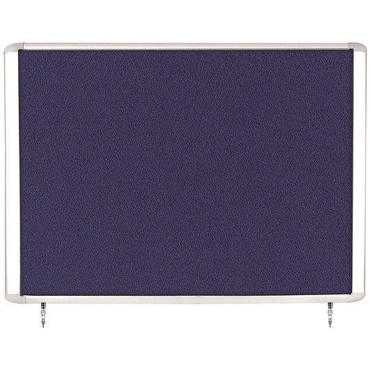 Bi-Office Mastervision Out Top Hinged Lockable Door Blue Felt Notice Board Display Case, 15xA4 Easy2Order : BQ52053