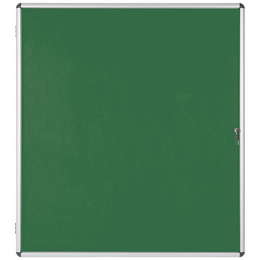 Bi-Office Enclore Green Felt Notice Board Display Case, 20xA4, Aluminium Frame Easy2Order : BQ52072