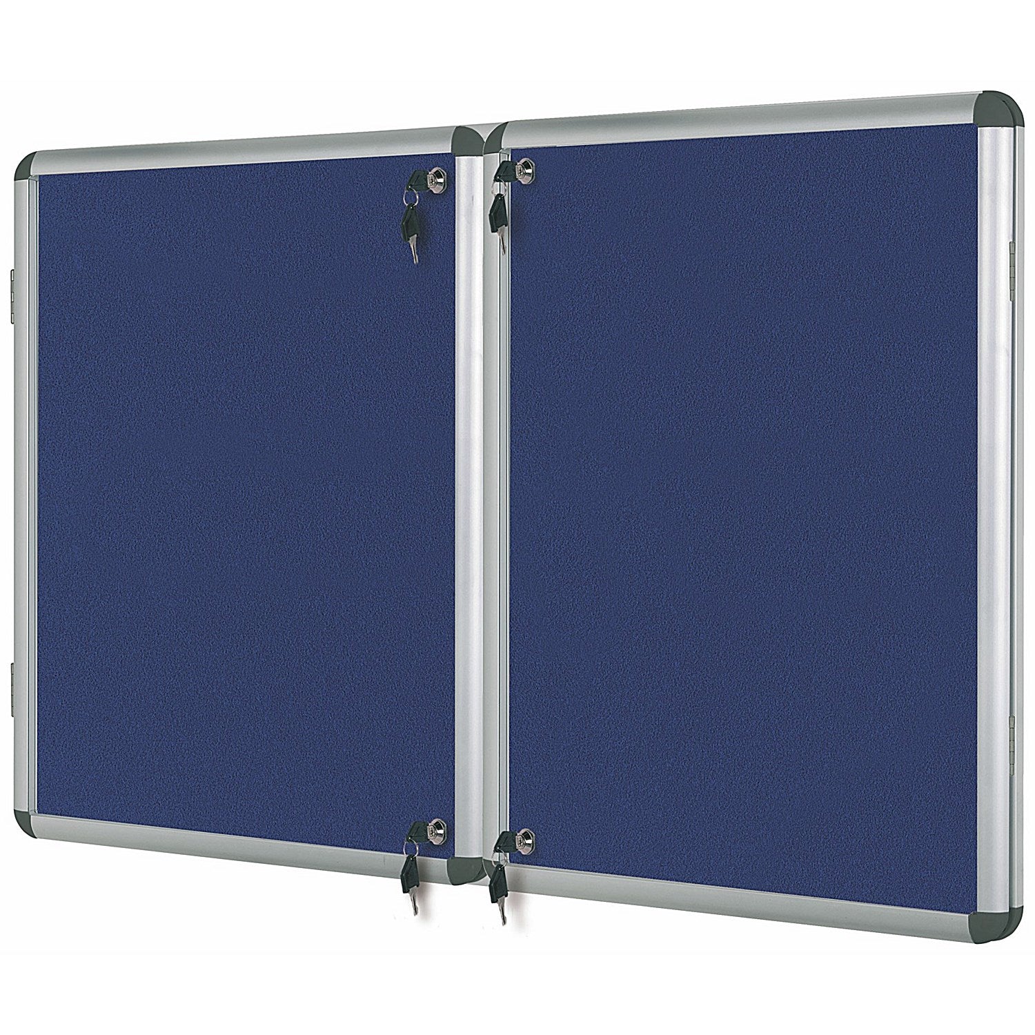 Bi-Office Enclore Blue Felt Notice Board Display Case, 28xA4, Aluminium Frame Easy2Order : BQ52078