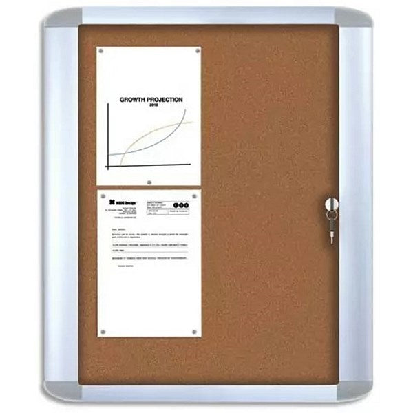 Bi-Office Mastervision Cork Board Display Case, 9xA4, Aluminium Frame Easy2Order : BQ52090