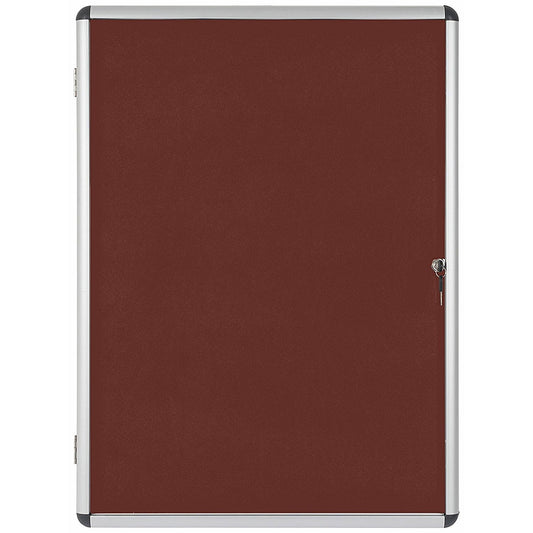 Bi-Office Enclore Burgundy Felt Noticeboard Display Case, 15xA4, Aluminium Frame Easy2Order : BQ52151