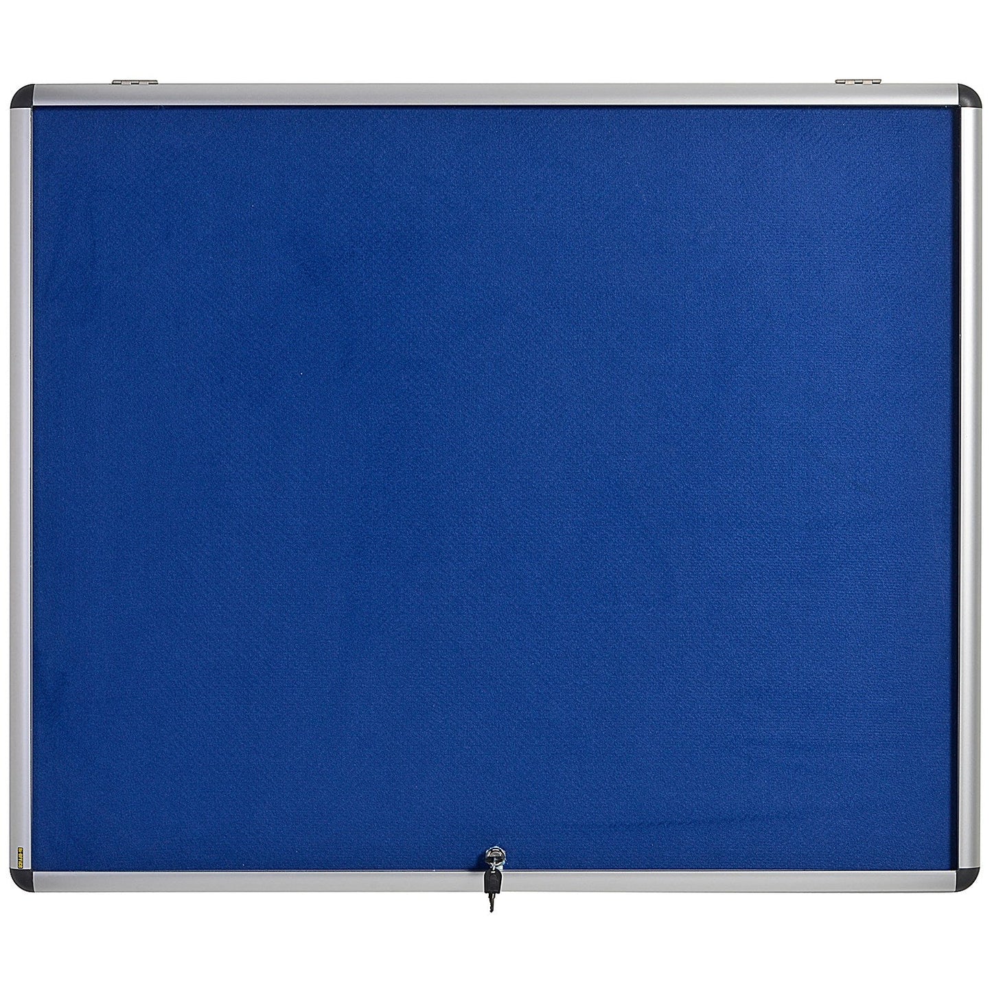 Bi-Office Enclore Top Hinged Lockable Door Blue Felt Noticeboard Display Case, 6xA4, Aluminium Frame Easy2Order : BQ52347