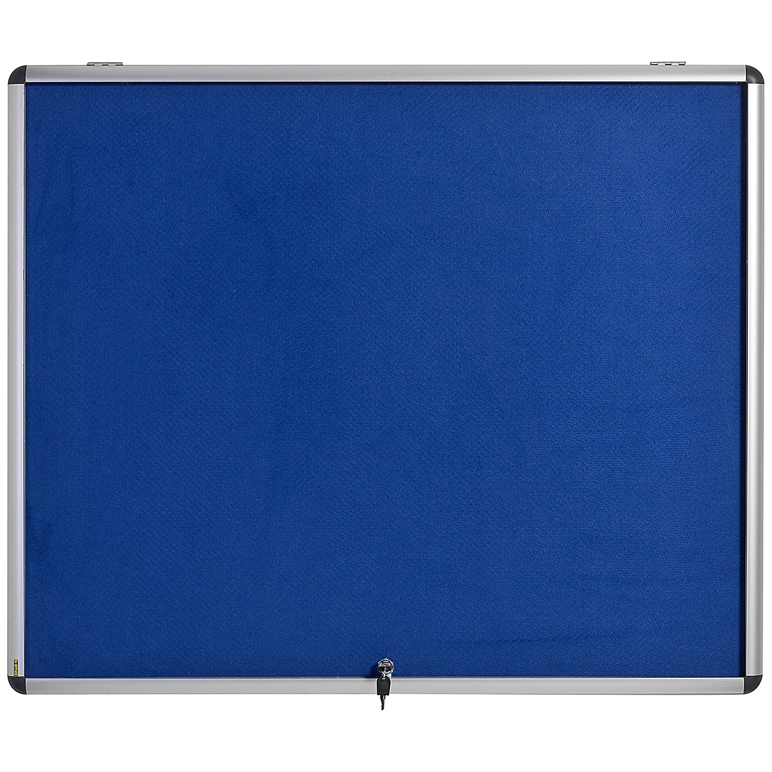 Bi-Office Enclore Top Hinged Lockable Door Blue Felt Noticeboard Display Case, 6xA4, Aluminium Frame Easy2Order : BQ52347