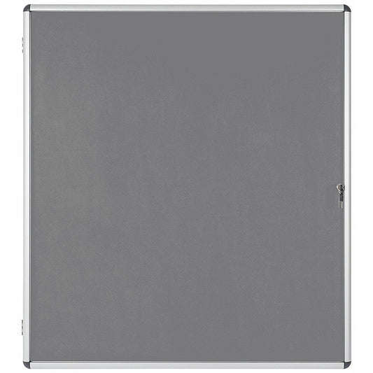 Bi-Office Enclore Grey Felt Notice Board Display Case, 20xA4, Aluminium Frame Easy2Order : BQ52403
