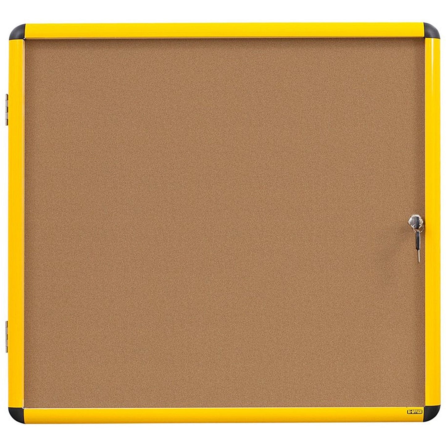 Bi-Office Ultrabrite Cork Board Display Case, 9xA4, Yellow Aluminium Frame Easy2Order : BQ52488