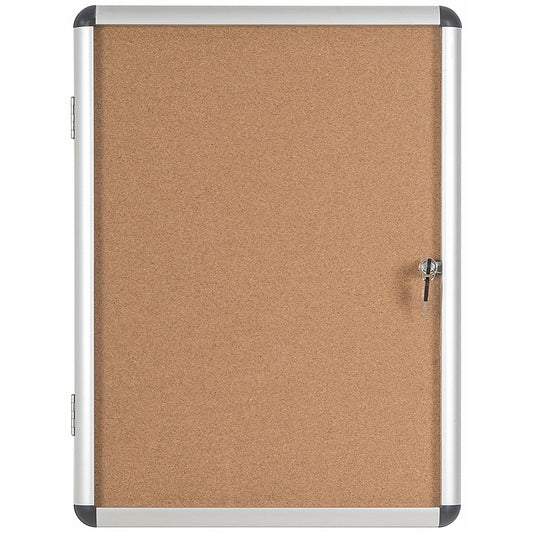 Bi-Office Earth Enclore Cork Board Display Case, 6xA4, Aluminium Frame Easy2Order : BQ52510